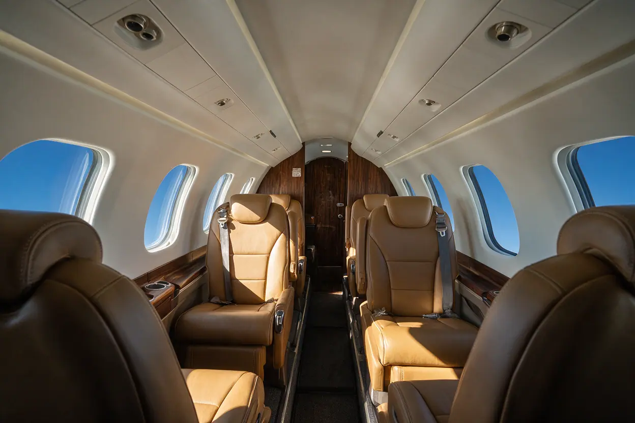 Light jet cabin interior