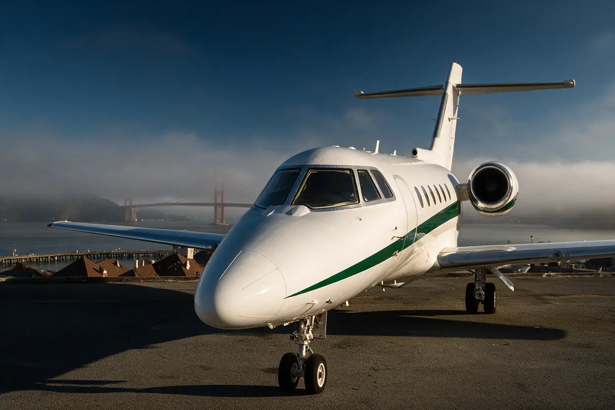 Private jet in San Francisco