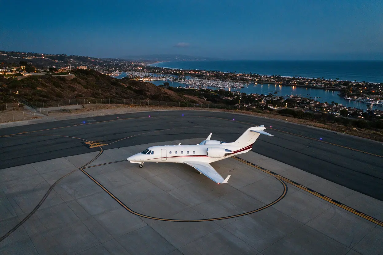Private jet in Orange County